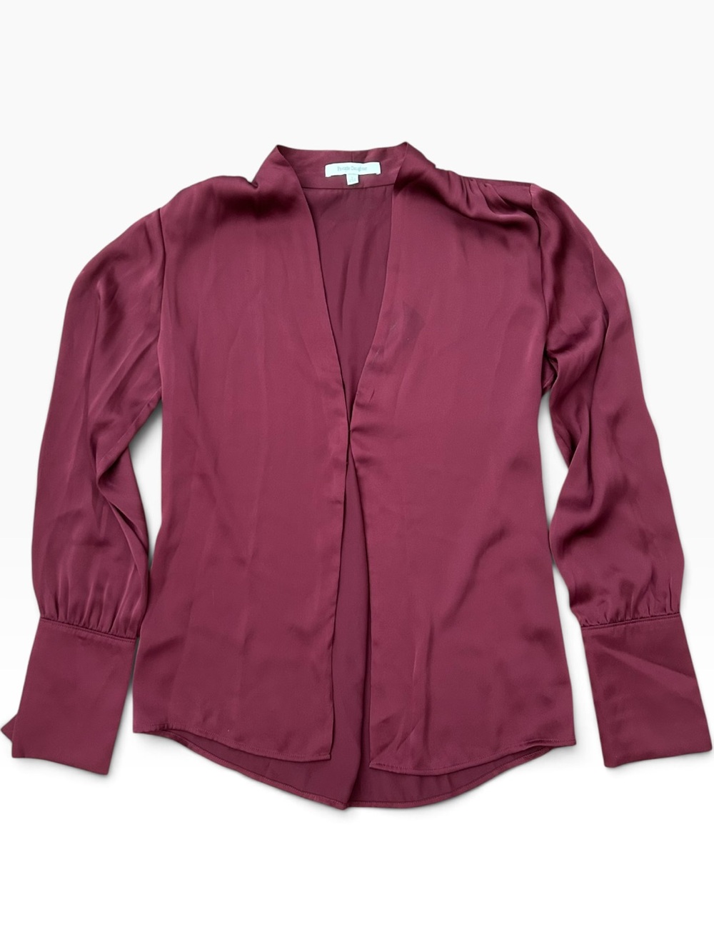 Favorite Daughter The Izzy Fluted Sleeve Satin Shirt